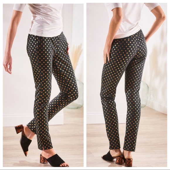 Soft Surroundings XS 2 4 Polka Dot Knit Pants New - Picture 2 of 11